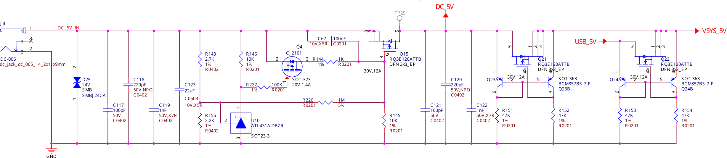 Barrel jack power input